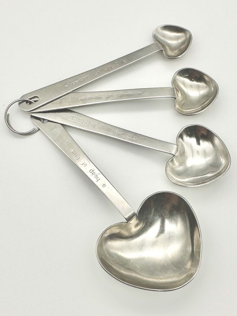 4pc Kate Aspen Heart Shaped Love Stainless Steel Measuring Spoons